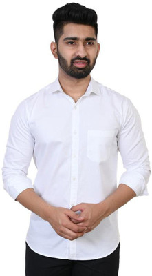 ZENE Men Solid Casual White Shirt
