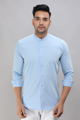 Pactimo Men Solid Casual Blue Shirt