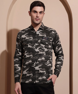 WOXEN Men Military Camouflage Casual Multicolor Shirt