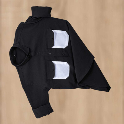 ShirtSqure Fashion Men Color Block Casual Black Shirt