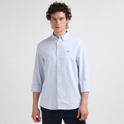 TOMMY HILFIGER Men Solid Casual Blue Shirt