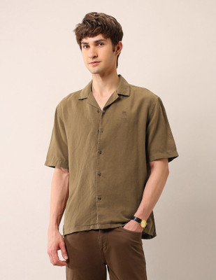 U.S. Polo Assn. Denim Co. Men Solid Casual Brown Shirt