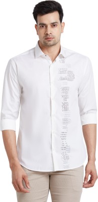 PARK AVENUE Men Printed Casual White Shirt