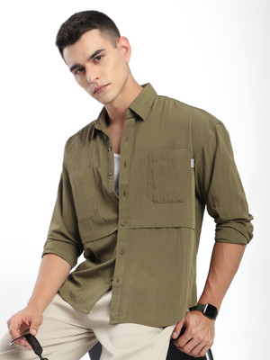 BEYOUNG Men Solid Casual Brown Shirt