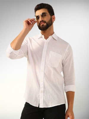 ENSPYR Men Solid Casual White Shirt