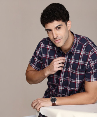 NAUTICA Men Checkered Casual Blue Shirt
