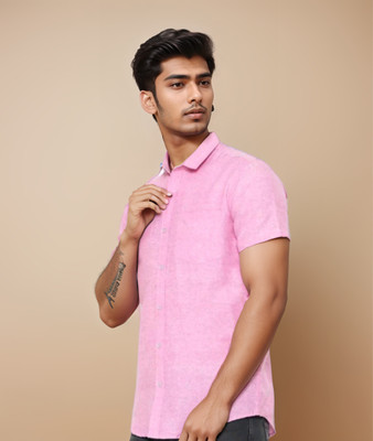 EVERYWEAR Men Self Design Casual Pink Shirt