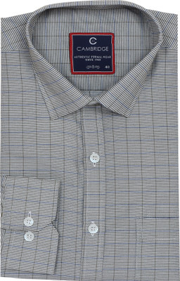 Cambridge Store Men Checkered Formal Grey Shirt