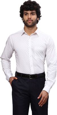 Raymond Men Printed Formal White Shirt