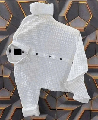 AVAKAR Men Self Design Casual White Shirt