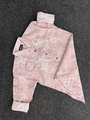 iCome Men Printed Casual Pink Shirt