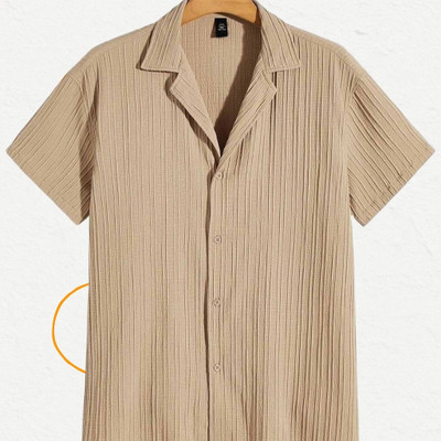 Nita creation Men Self Design Formal Gold Shirt