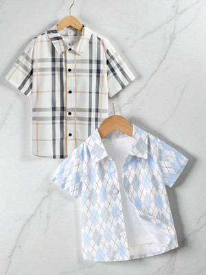 Sparrow ENTERPRISE Boys Printed, Checkered Casual Multicolor Shirt