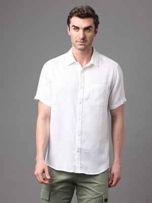 Wearhouse Men Solid Casual White Shirt