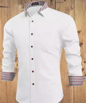jeny fashion Men Solid Casual White Shirt