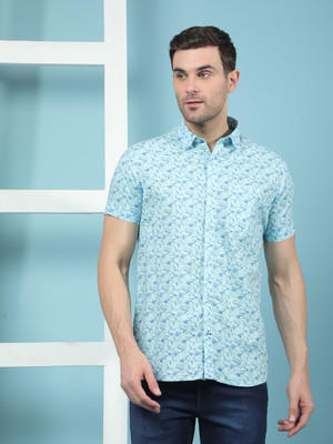 Canary London Men Printed Casual Light Blue Shirt