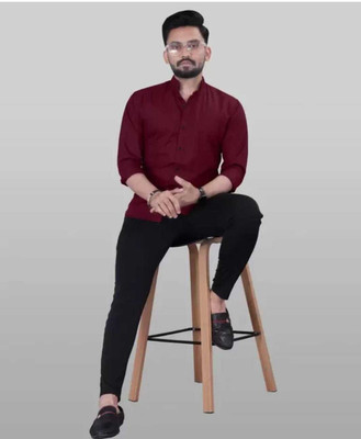 ShivayImpex Men Solid Casual Maroon Shirt