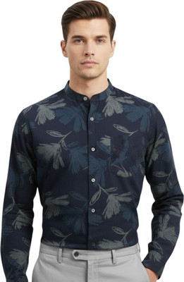 JAKSWEARTHE MOMENT Men Printed Casual Blue Shirt