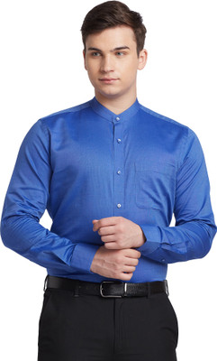 Raymond Men Self Design Formal Blue Shirt