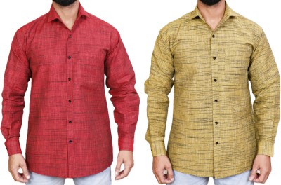 Auzanoor Collection Men Self Design Casual Multicolor Shirt(Pack of 2)