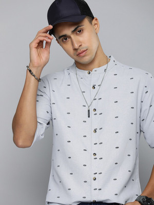 R.Code by The Roadster Life Co. Men Printed Casual Grey Shirt