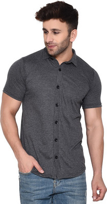 tfurnish Men Self Design Casual Grey Shirt