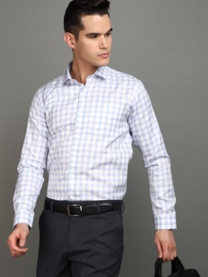 V-MART Men Checkered Formal Light Blue, White, Grey Shirt