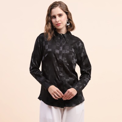 CAMLA Women Solid Casual Black Shirt