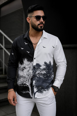 SHFASHION Men Printed Casual Multicolor Shirt