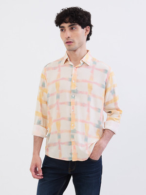 Spykar Men Checkered Casual Brown Shirt