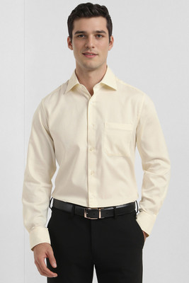 Allen Solly Men Solid Formal Beige Shirt