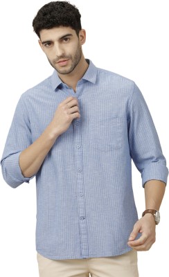 CAVALLO BY LINEN CLUB Men Striped Casual Blue Shirt