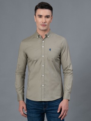 RED TAPE Men Solid Casual Green Shirt