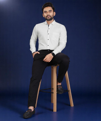 LAXMI TRENDING Men Solid Casual White Shirt