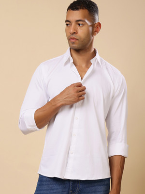Stylox Men Solid Casual White Shirt