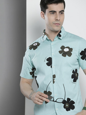 The Indian Garage Co. Men Printed Casual Blue Shirt