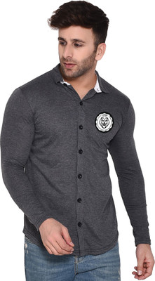 Blisstone Men Solid Casual Grey Shirt