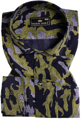 HOC Men Printed Casual Blue, Purple, Light Green Shirt