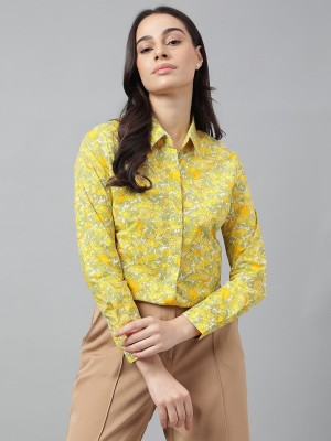 Hancock Women Printed Casual White, Yellow, Light Green Shirt