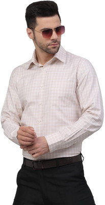 LOUIS STITCH Men Checkered Formal Brown Shirt