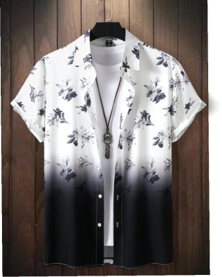 SANBROS Men Printed Casual Black, White Shirt