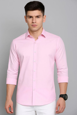 Lee Cross Men Solid Casual Pink Shirt