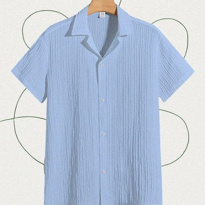 Nita creation Men Solid Formal Light Blue Shirt