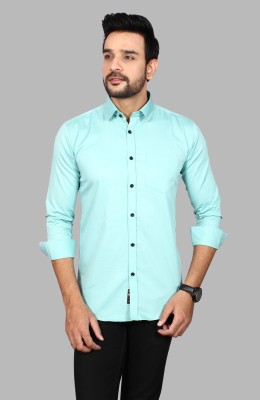 SNWARIYA Men Solid Casual Light Blue Shirt