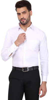 LF Fashion Men Solid Formal White Shirt