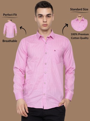 Modernity Men Checkered Casual Pink Shirt