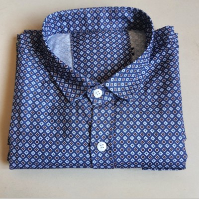 The BFF Store Men Checkered Festive Dark Blue, Light Blue, Brown Shirt