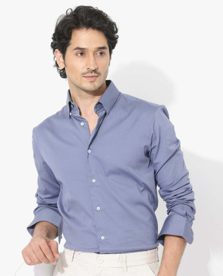 RARE RABBIT Men Solid Casual Purple Shirt