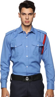 meelo Men Solid Formal Blue Shirt