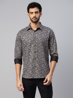 Don Vino Men Printed Casual Grey, Black, White Shirt